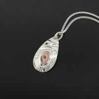 Eagle - Silver Pendant with 14k Rose Gold and Citrine