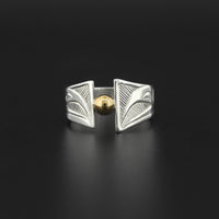 Raven - Silver Ring with 14k Gold