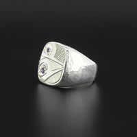 Hummingbirds - Silver Ring with Amethysts