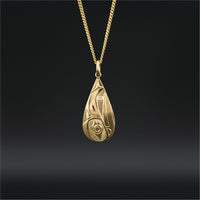 Raven and Light - 14k Gold Pendant