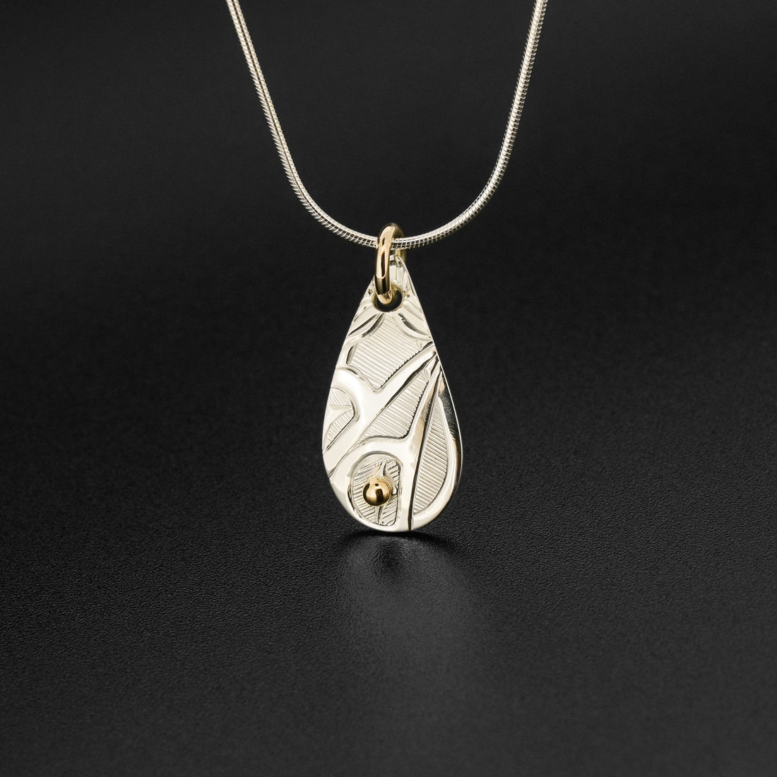 Hummingbirds - Silver Pendant with 14k Gold