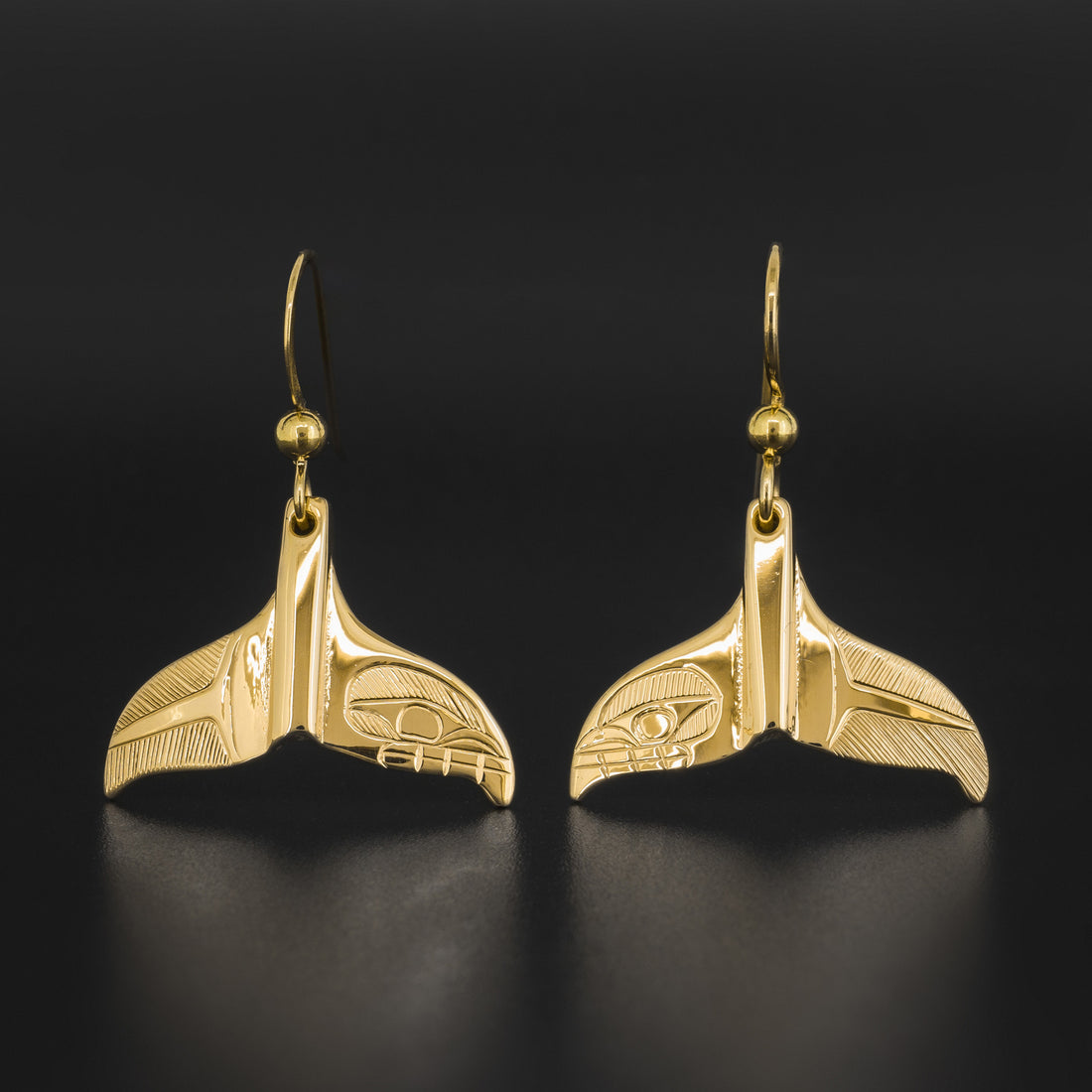 Whale Tail - 14k Gold Earrings