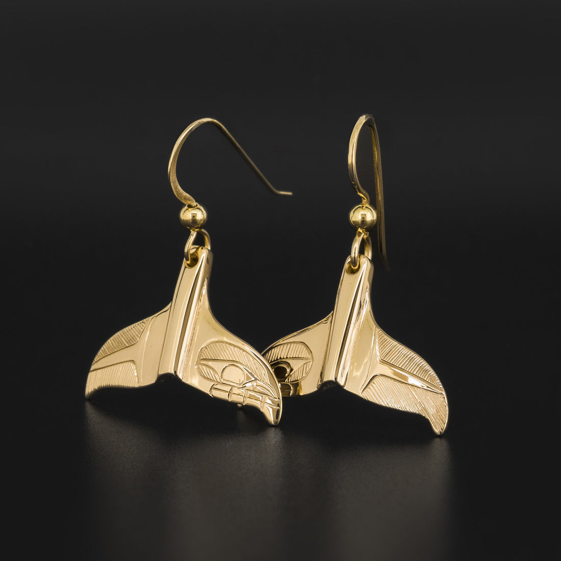 Whale Tail - 14k Gold Earrings