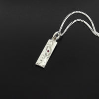 Wolf - Silver Pendant with Ruby