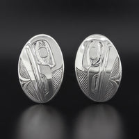 Raven - Silver Stud Earrings
