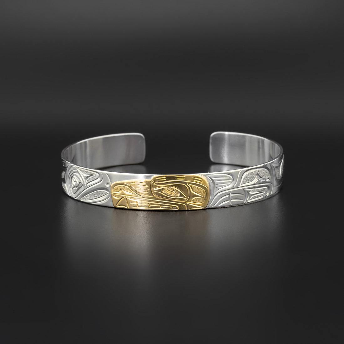 Bear - Silver Bracelet with 14k Gold