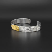 Bear - Silver Bracelet with 14k Gold