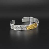 Bear - Silver Bracelet with 14k Gold