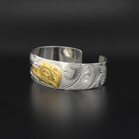 Hummingbird - Silver Bracelet with 14k Gold