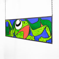 Speckled Frog's Vibrant Joy Stained Glass Panel