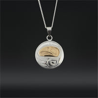 Eagle - Silver Pendant with 14k Gold Overlay