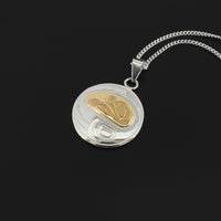 Eagle - Silver Pendant with 14k Gold Overlay