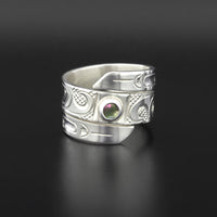 Hummingbird - Silver Ring with Abalone