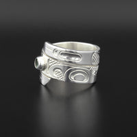 Hummingbird - Silver Ring with Abalone