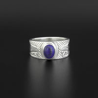 Wolves - Silver Ring with Lapis