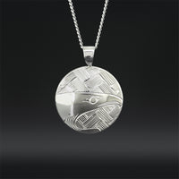 Weaving Raven - Silver Pendant