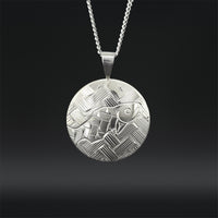 Weaving Salmon - Silver Pendant