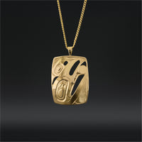 Raven and Light - 14k Gold Pendant