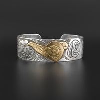 Hummingbird - Silver Bracelet with 14k Gold