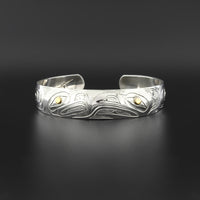 Eagle and Raven - Silver Bracelet with 14k Gold