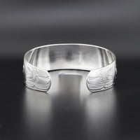 Ravens and Moon - Silver Bracelet with 14k Gold