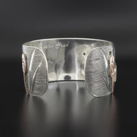 Day at the Pond - Silver Bracelet with Shibuichi and Sapphire