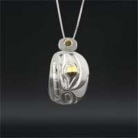Orca - Silver Pendant with 14k Gold