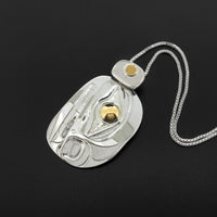 Orca - Silver Pendant with 14k Gold