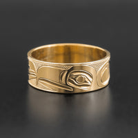 Raven and Eagle - 14k Gold Ring
