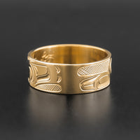 Raven and Eagle - 14k Gold Ring