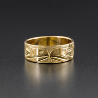 Raven and Eagle - 14k Gold Ring