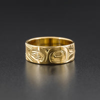 Raven and Eagle - 14k Gold Ring