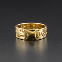 Raven and Eagle - 14k Gold Ring