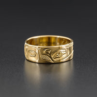 Raven and Eagle - 14k Gold Ring