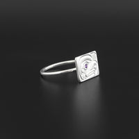 Eagle - Silver Ring with Amethyst