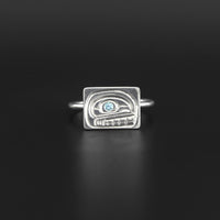 Orca - Silver Ring with Blue Topaz