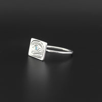 Orca - Silver Ring with Blue Topaz