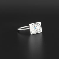 Orca - Silver Ring with Blue Topaz