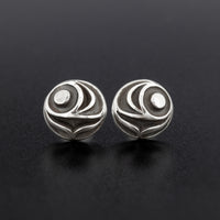 Salmon Egg - Silver Stud Earrings