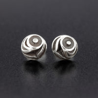 Salmon Egg - Silver Stud Earrings