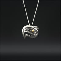 Eagle - Silver Pendant with 14k Gold