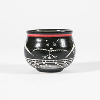 Thunderbird and Mountains - Hand Carved Ceramic Bowl