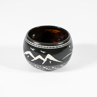 Thunderbird and Mountains - Hand Carved Ceramic Bowl