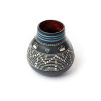Bear Paw Weaving - Hand Carved Ceramic Pottery