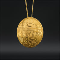 Raven Transforming - 22k Gold Pendant