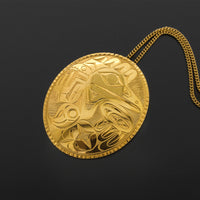 Raven Transforming - 22k Gold Pendant