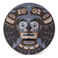 Moon and Owls - Red Cedar Mask