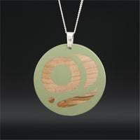 Salmon Egg (Light Green) - Olive Wood Pendant