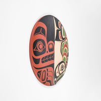 Bear and Salmon - Yellow Cedar Panel