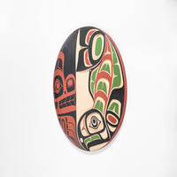 Bear and Salmon - Yellow Cedar Panel